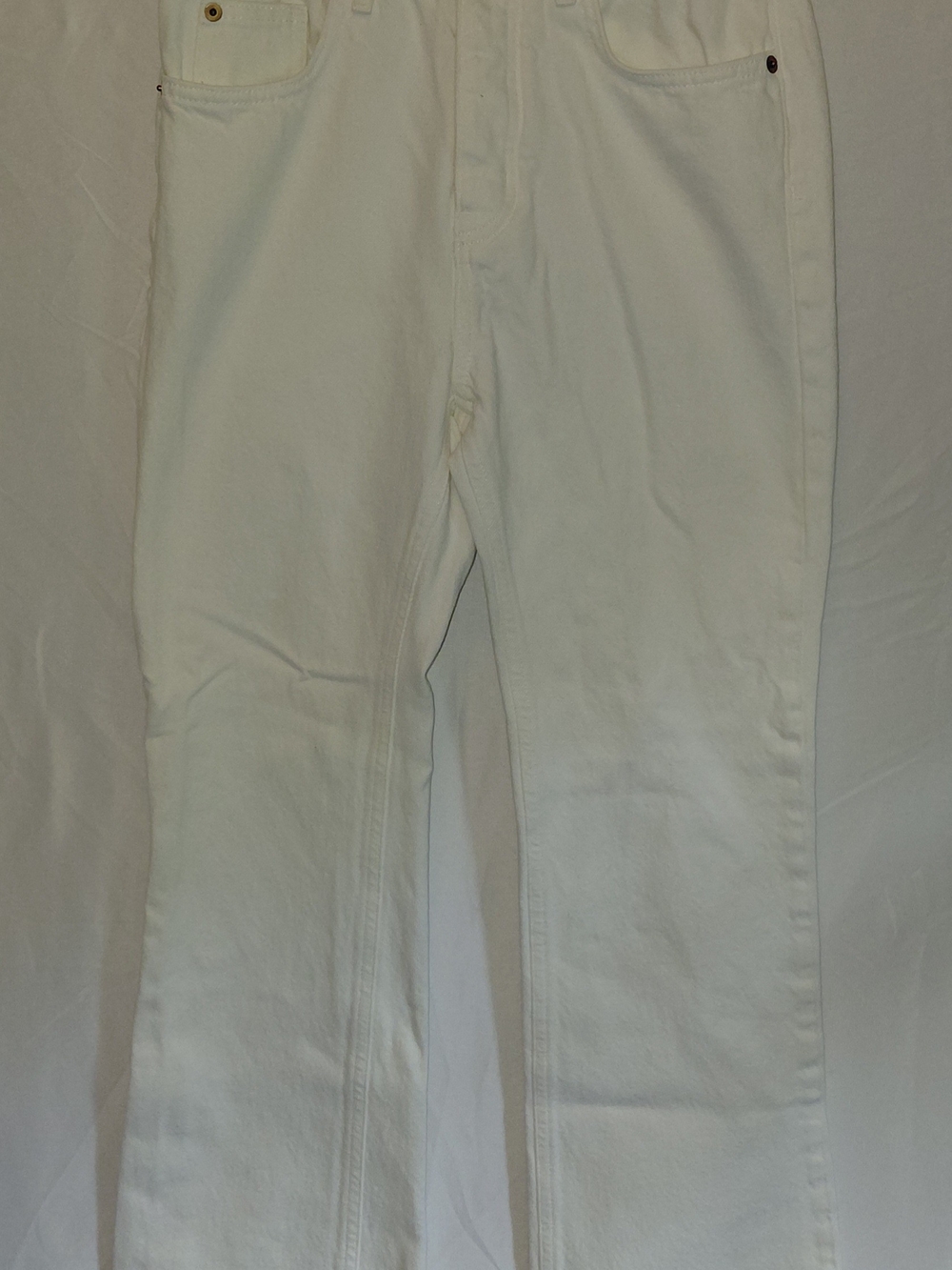 H&M WOen's White Straight-Leg Chinos